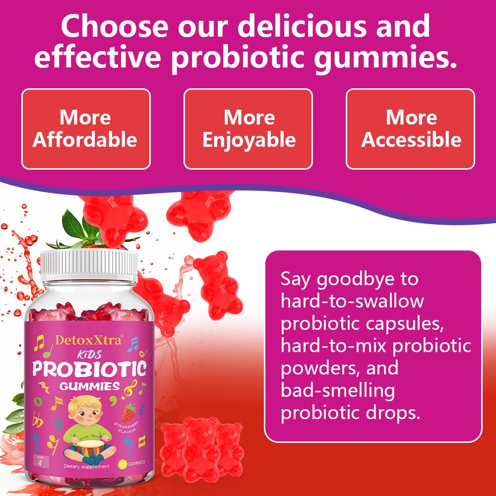 Kids Probiotic Gummies Minor Abdominal Discomfort Support Immune Health Soy Free