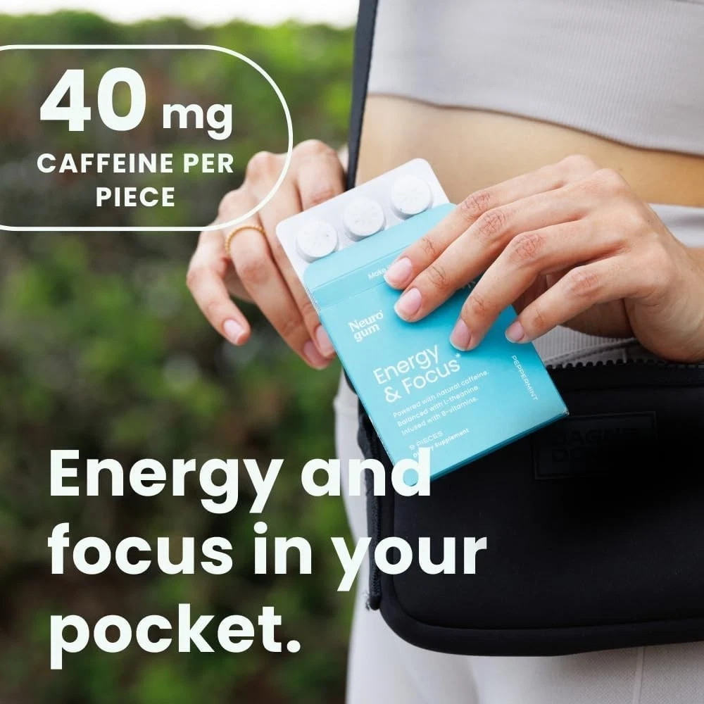 Neuro Mint Gum Boost Energy & Focus Caffeine Gum 3 Pack – 27 Peices