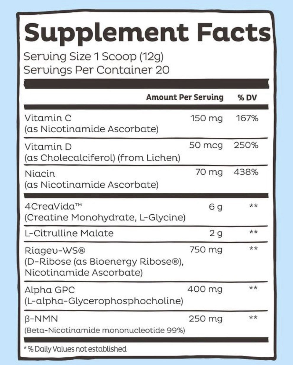 KOS Spark of Blue Genius Creatine Glycine Blue Raspberry Powder 8.21 oz