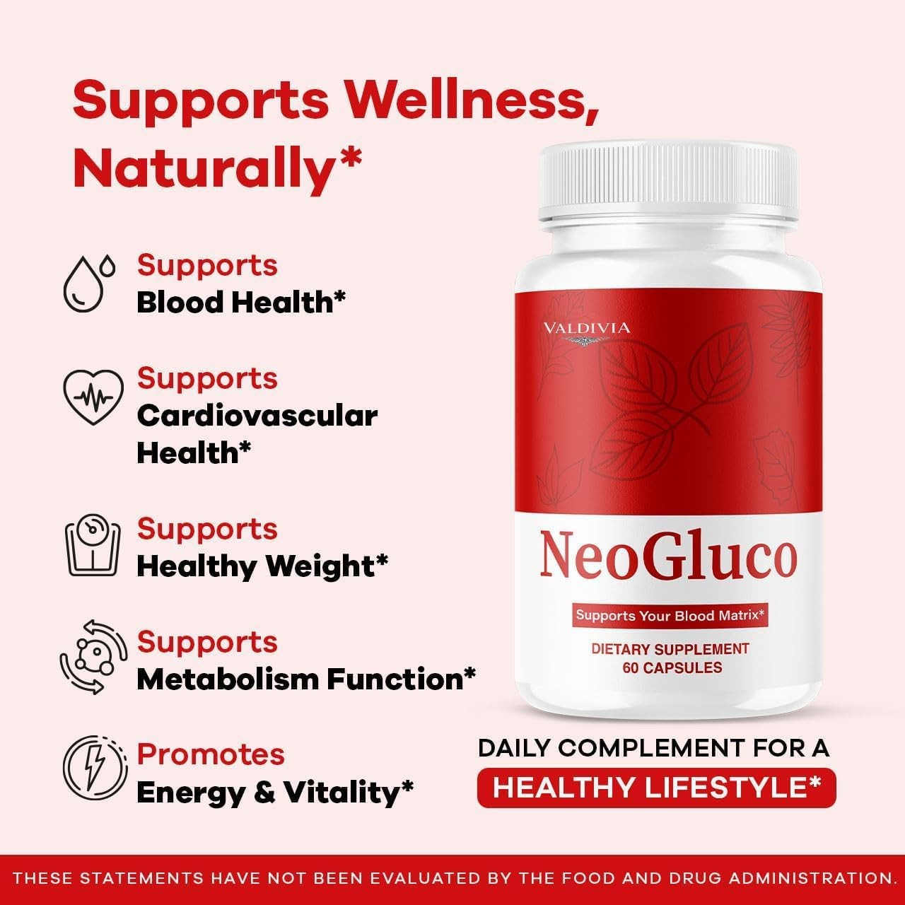 Valdivia NeoGluco 120 Capsules 2 Pack Blood Sugar Support Supplement Made in USA
