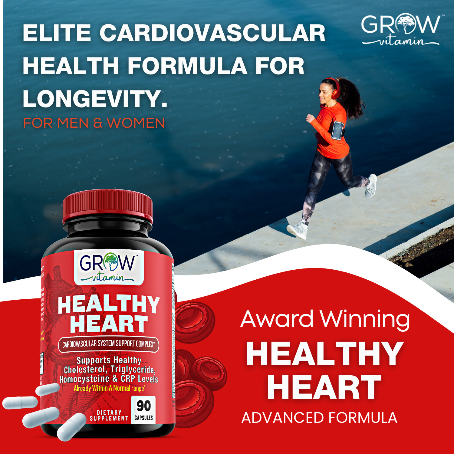 Revive Heart | Complete Heart Health Formula for Healthy Heart | 90 Capsules