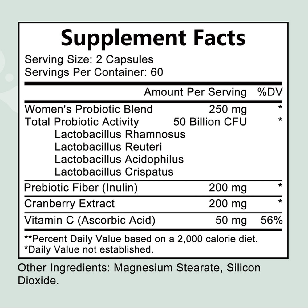 Women’s Pre+Probiotic 50Billion CFU-Supports Digestive&Immune Health 30~120Caps