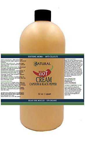 Organic Hot Cream-Cellulite Cream-Muscle Rub (32 Ounce)