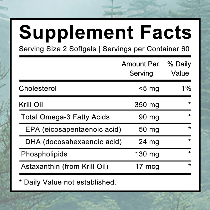 Omega 3 Krill Oil 350mg with EPA, DHA and Astaxanthin, Heart Health