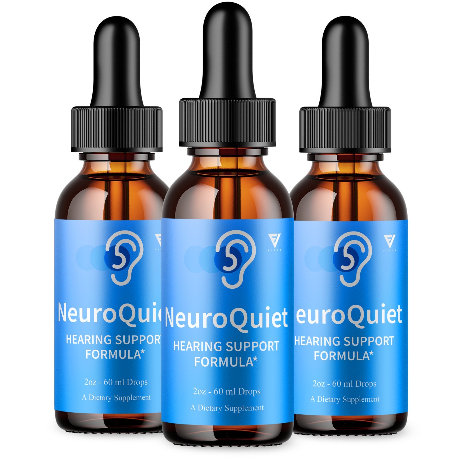 (3 Pack) Neuro Quiet Hearing Drops, NeuroQuiet Ear Health Supplement (6oz)