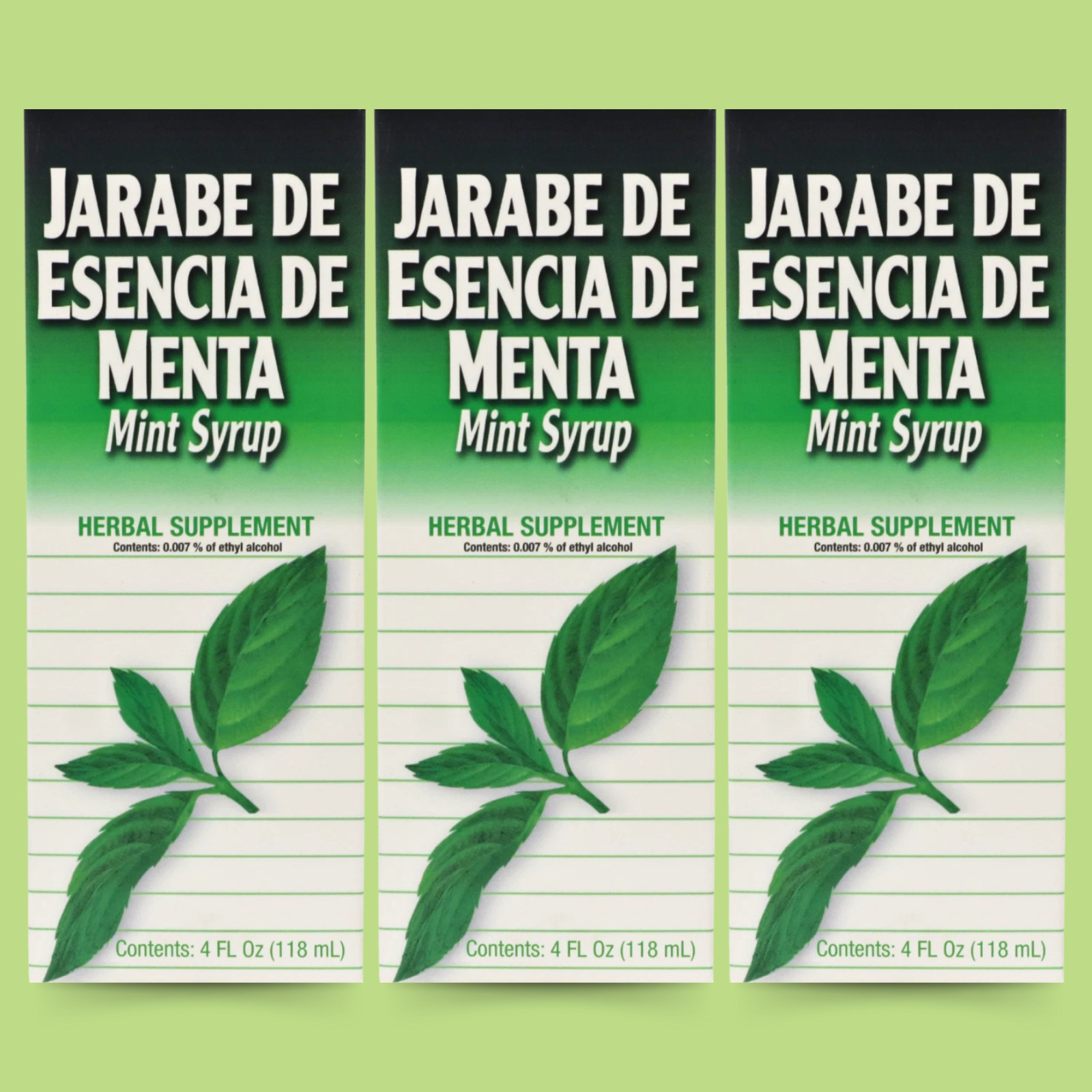 Menper Mint Syrup with Natural Peppermint Extract Supplement- 4 fl oz (3-Pack)