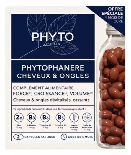 Phyto Phytophanere Hair & Nails Dietary Supplements 2x 120 Caps EXP 2027