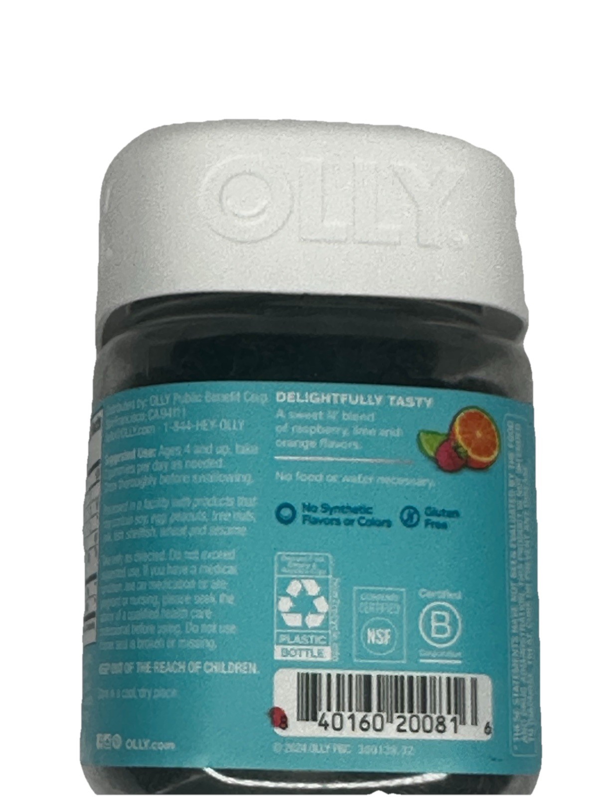 OLLY Kids Chillax Gummies Sunny Sherbet 50ct L-Theanine Magnesium Lemon Balm