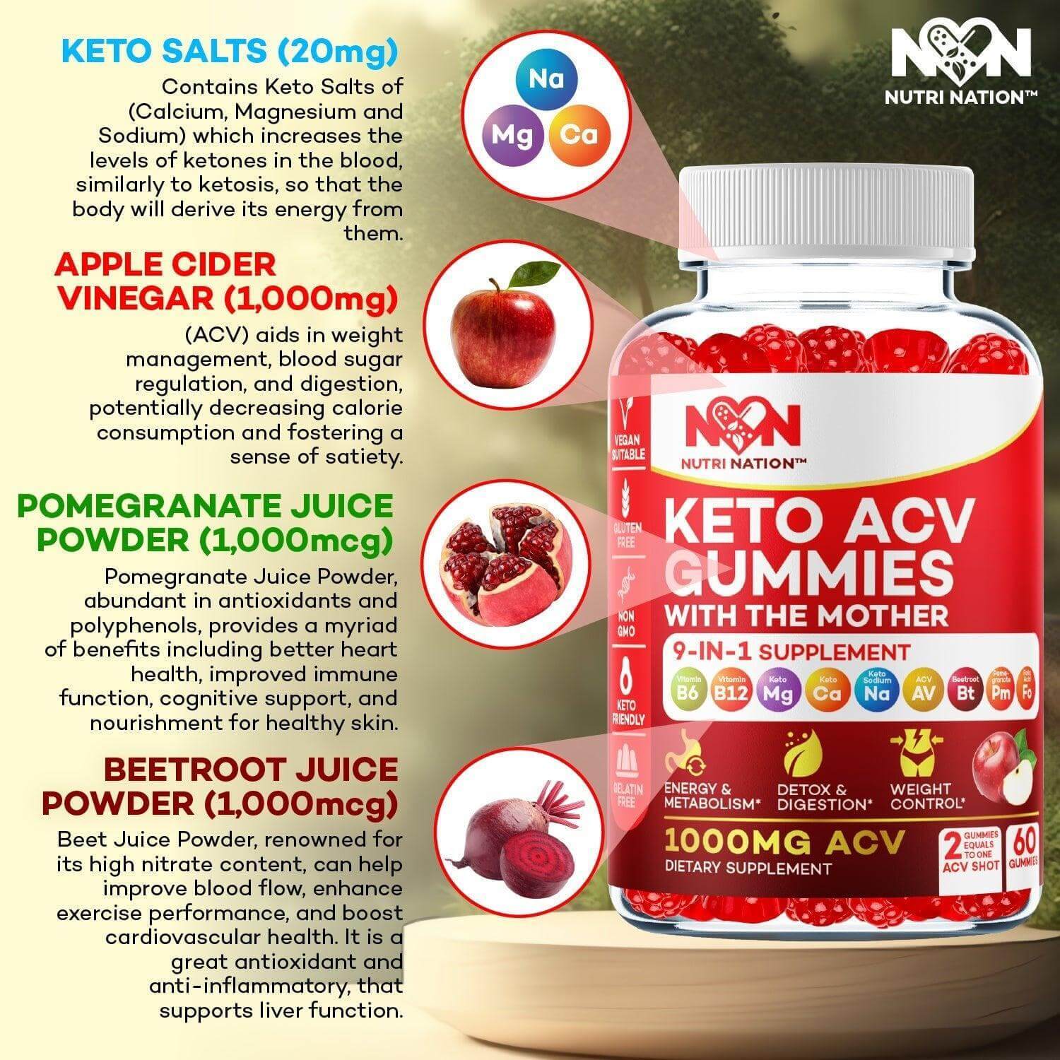 Keto ACV Gummies 1000mg Buy 2 Get 1 Free – Kelly Clarkson Diet by Nutri Nation