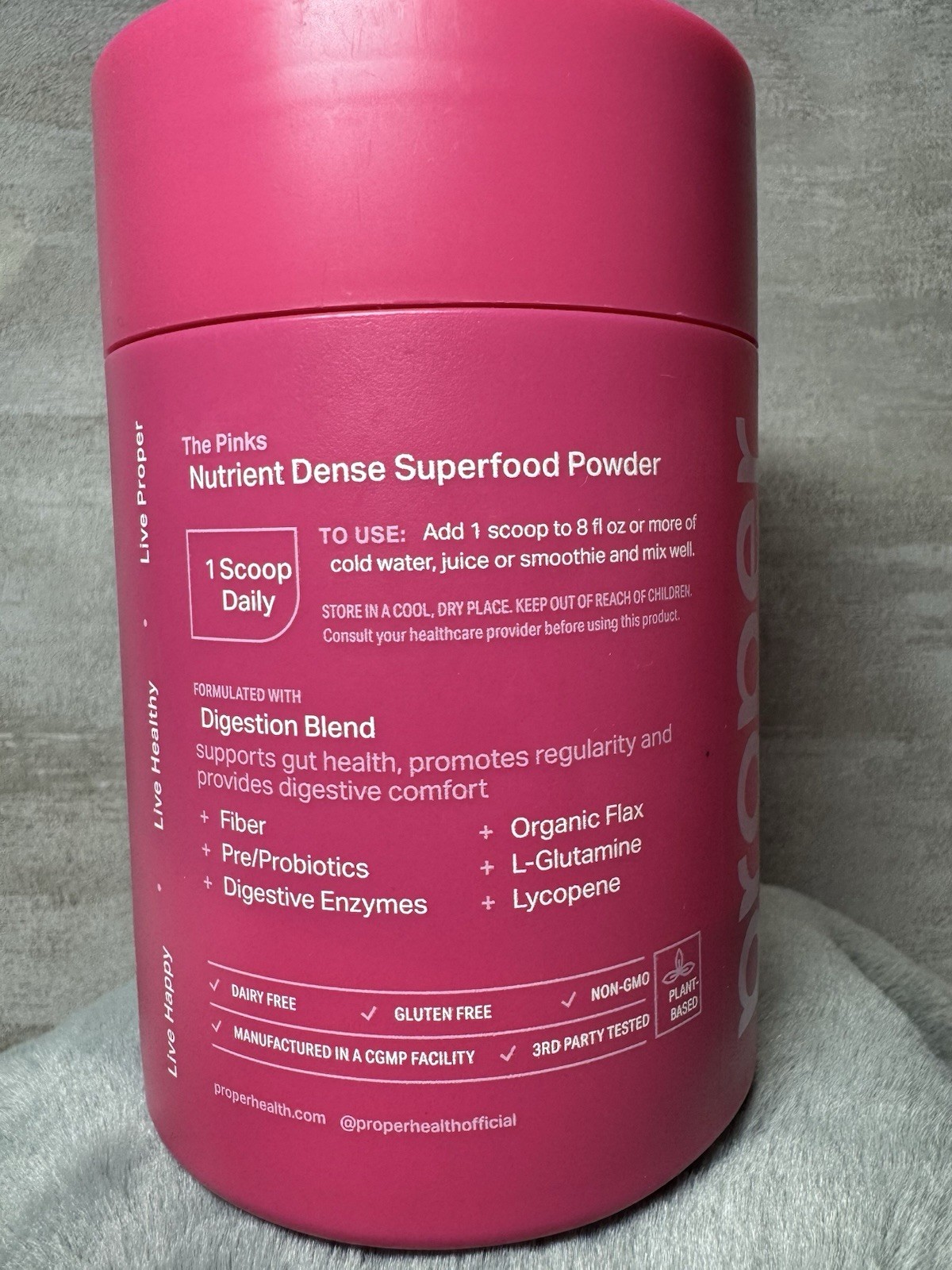 Proper Digestive Support Superfood Powder Strawberry Pomegranate 30 Servings