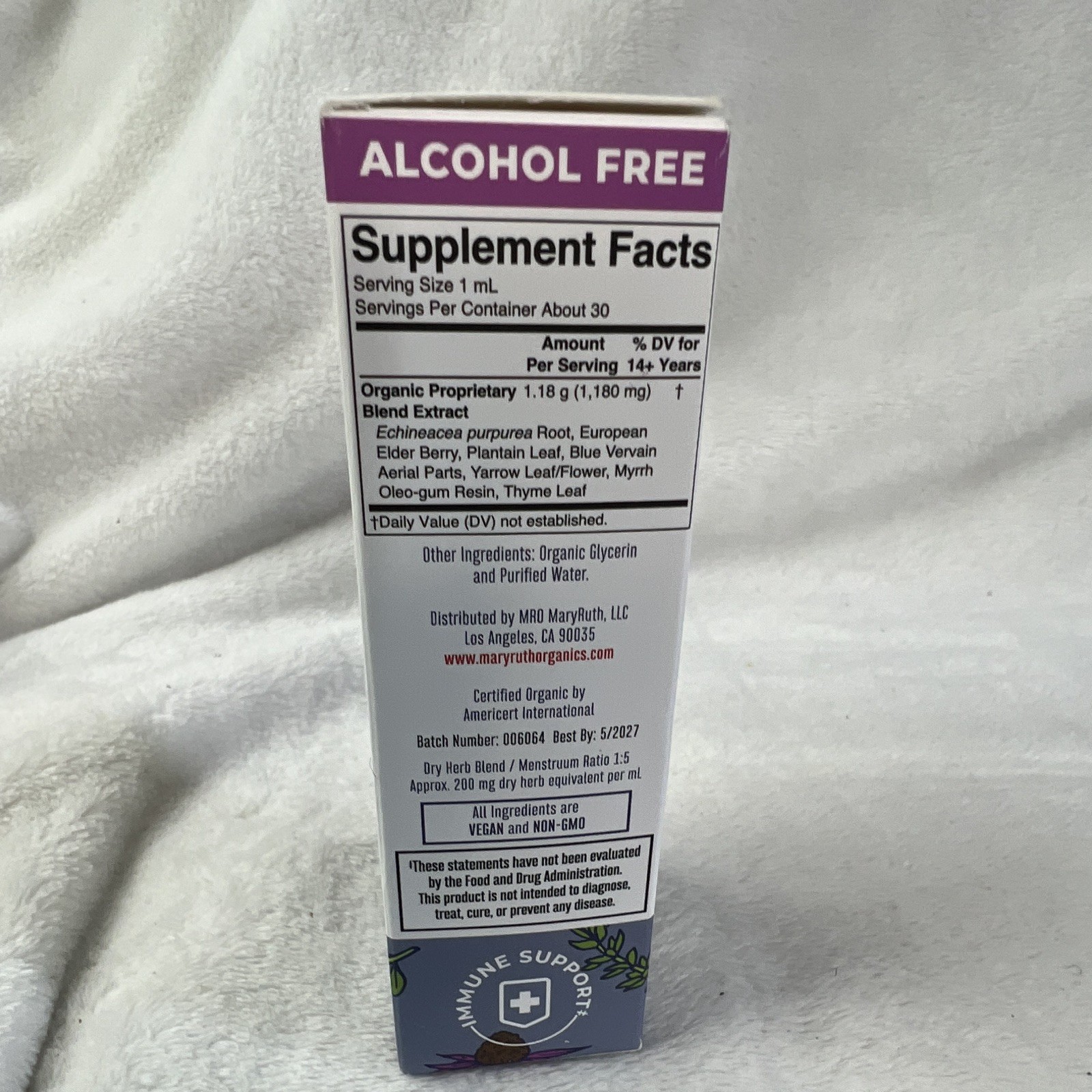 MaryRuth’s Organic Lymphatic + Immune Support Liquid Extract Alcohol Free 1 oz