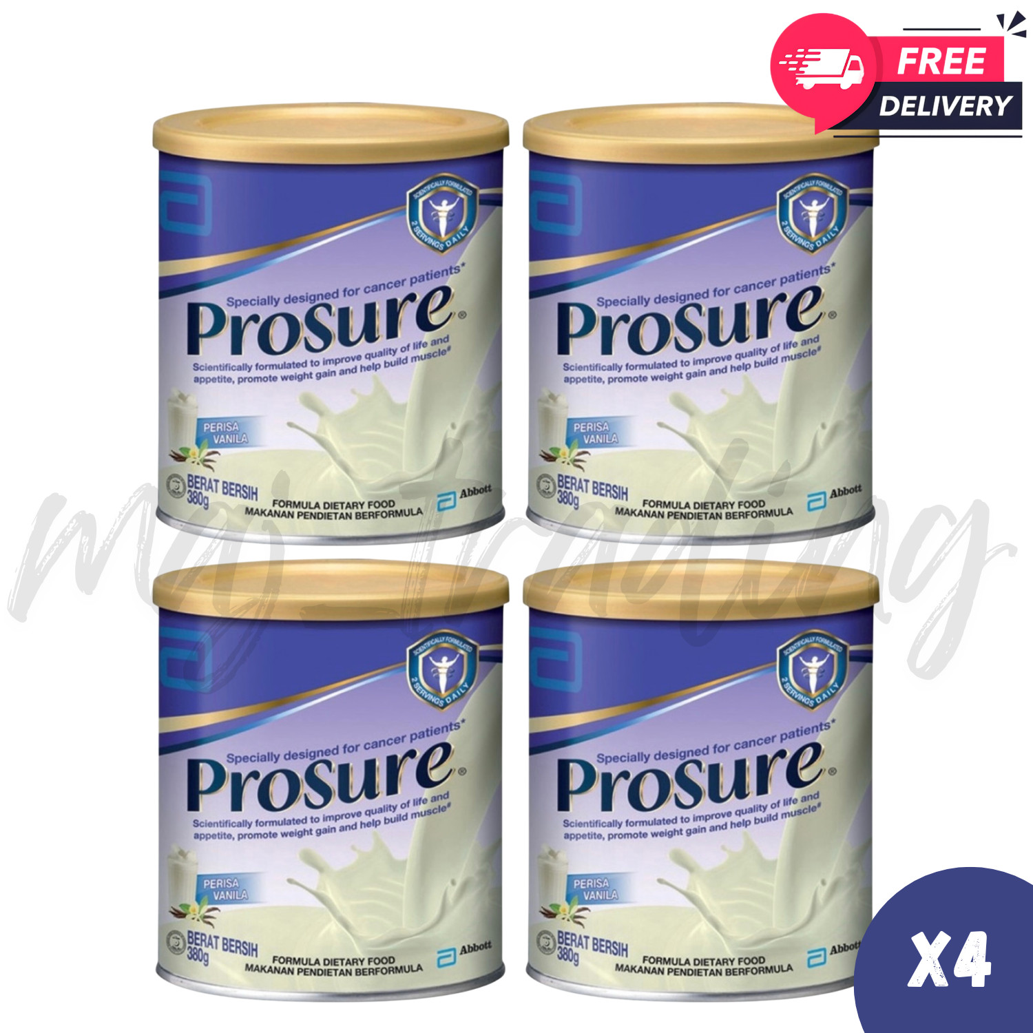 4x Abbott Pro sure Milk (High Protein, Prebiotic & EPA) 380g Free DHL Express