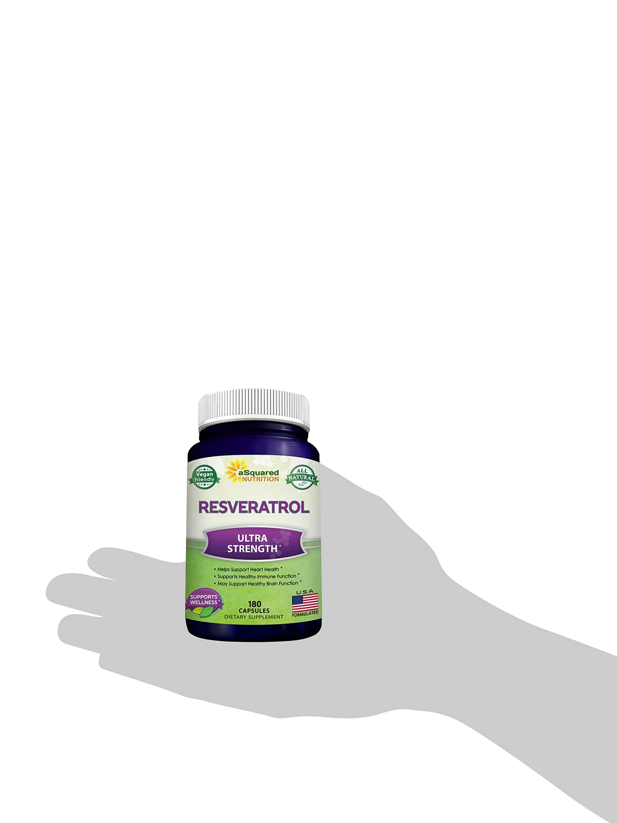Max Strength Resveratrol 1000mg 180 Capsules Vegan Antioxidant Supplement