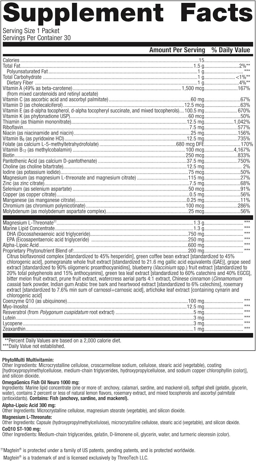 Metagenics – Wellness Essentials Daily Packs – Brain Health (30ct)/1box)