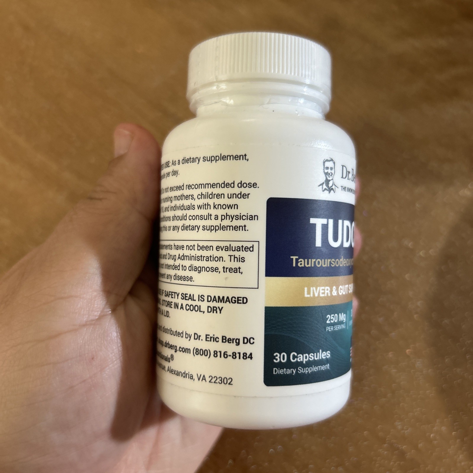 Dr. Berg TUDCA Tauroursodeoxycholic Acid Liver & Gut Support 250mg 30 Cap 07/27