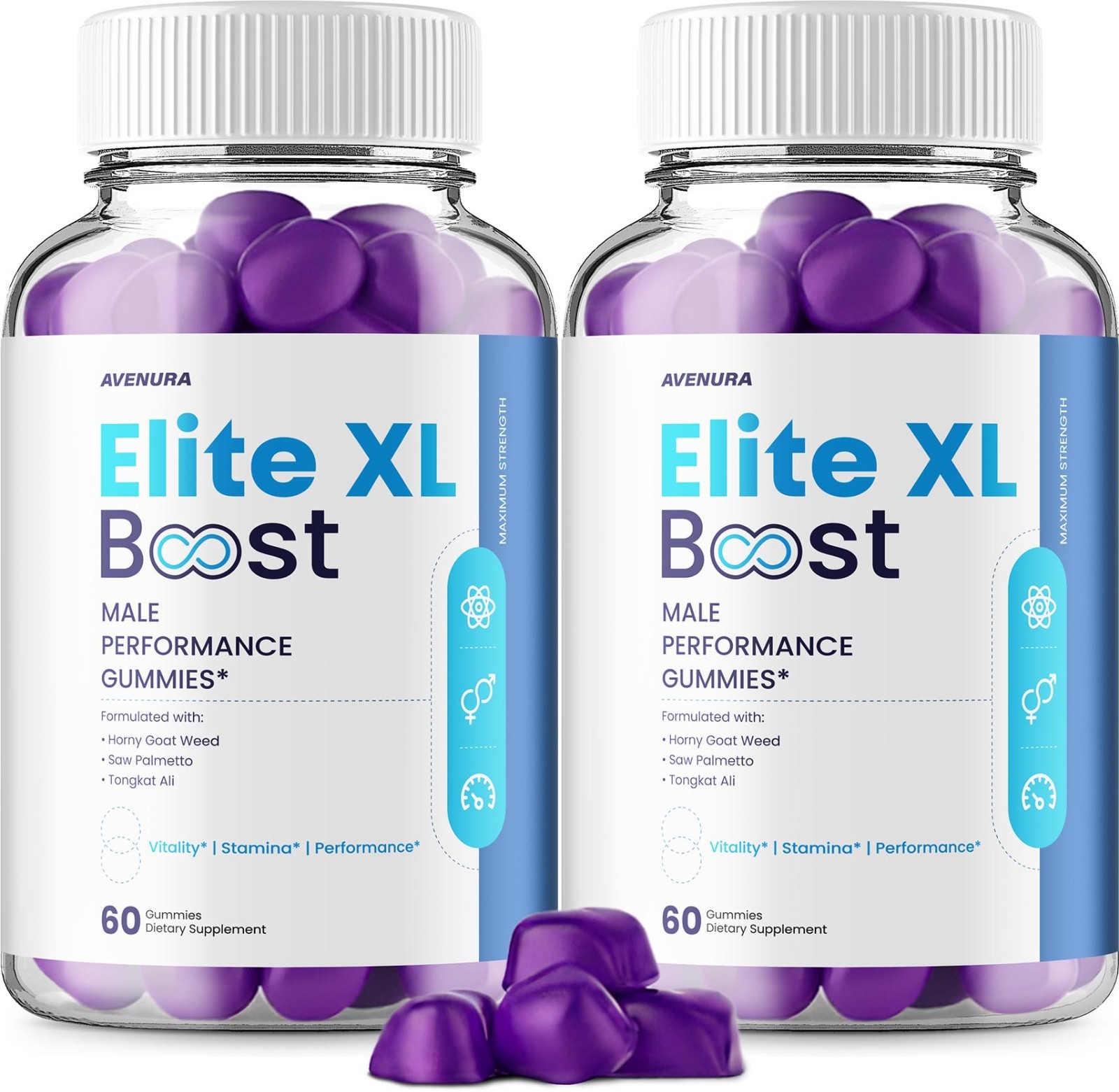 (2 Pack) Elite XL Boost Gummies for Men – Advanced Gummy Natural Blend Vitamins