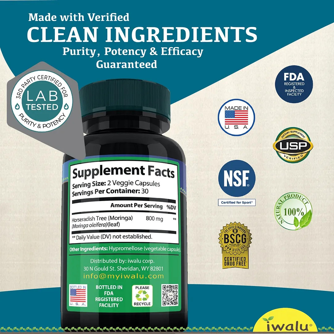 Moringa Oleifera Capsules Benefits | Best Supplement Capsules FREE SHIP