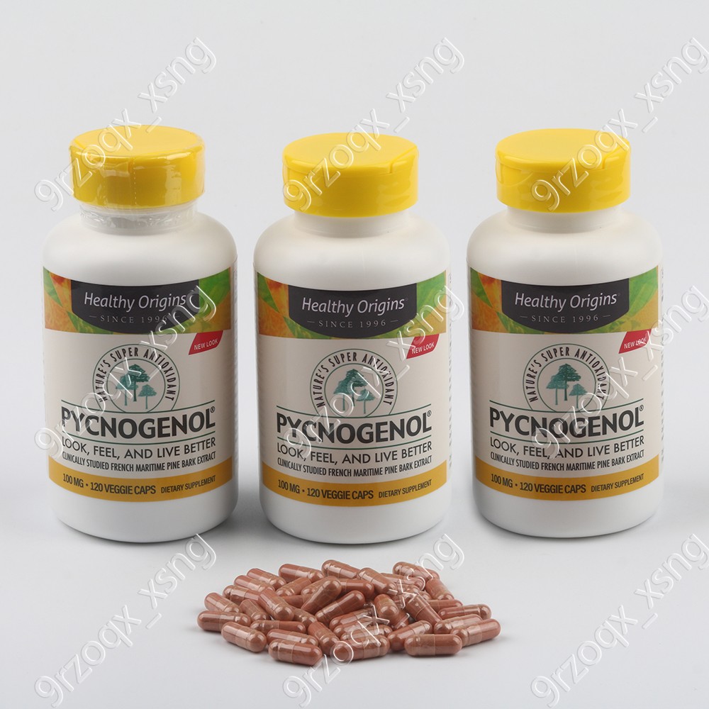 1-6 packs Healthy Origins Pycnogenol 100 mg Nature’s Super Antioxidant GMO-Free