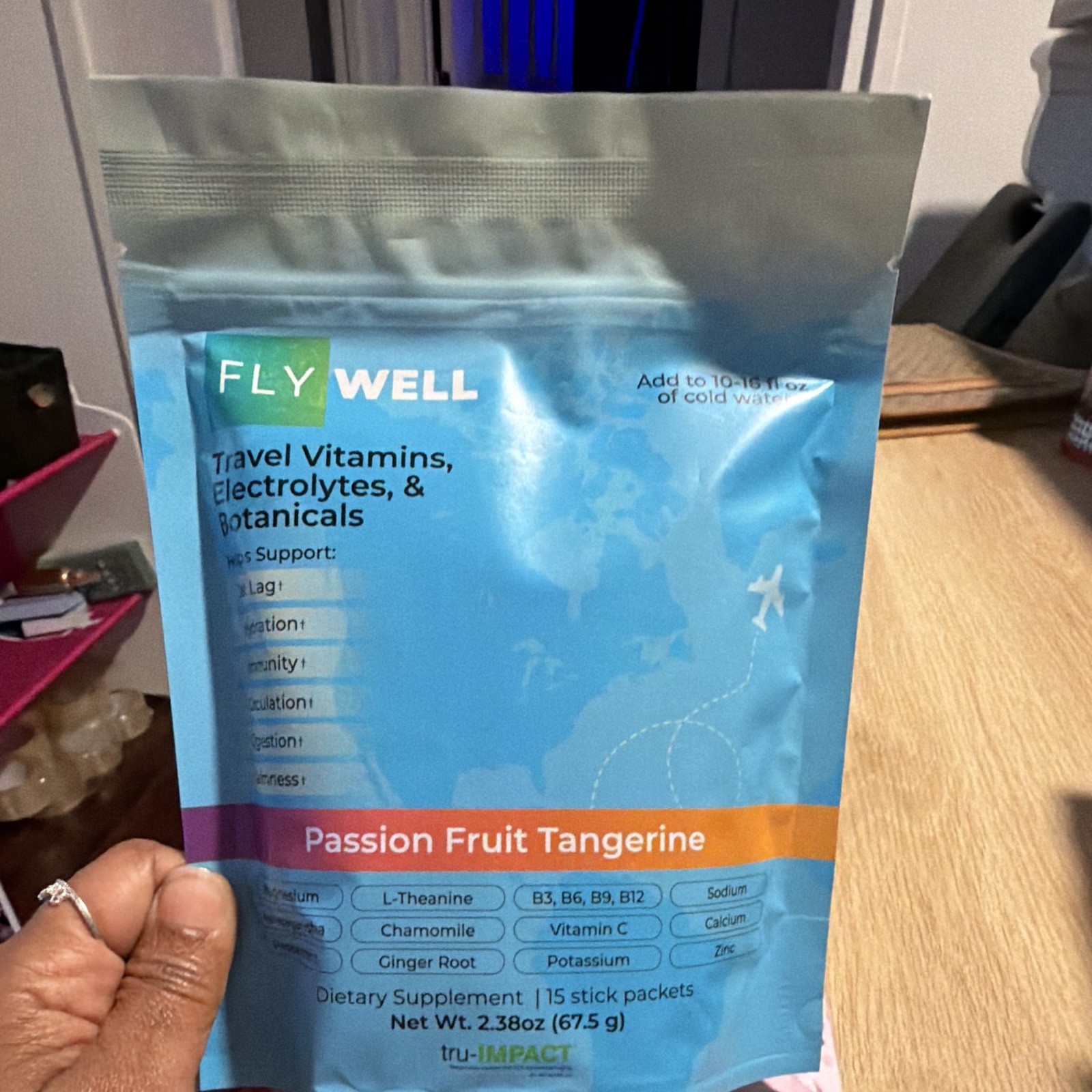 FlyWell Electrolytes Powder Passion Fruit Tangerine 15 Sticks Keto Gluten Free