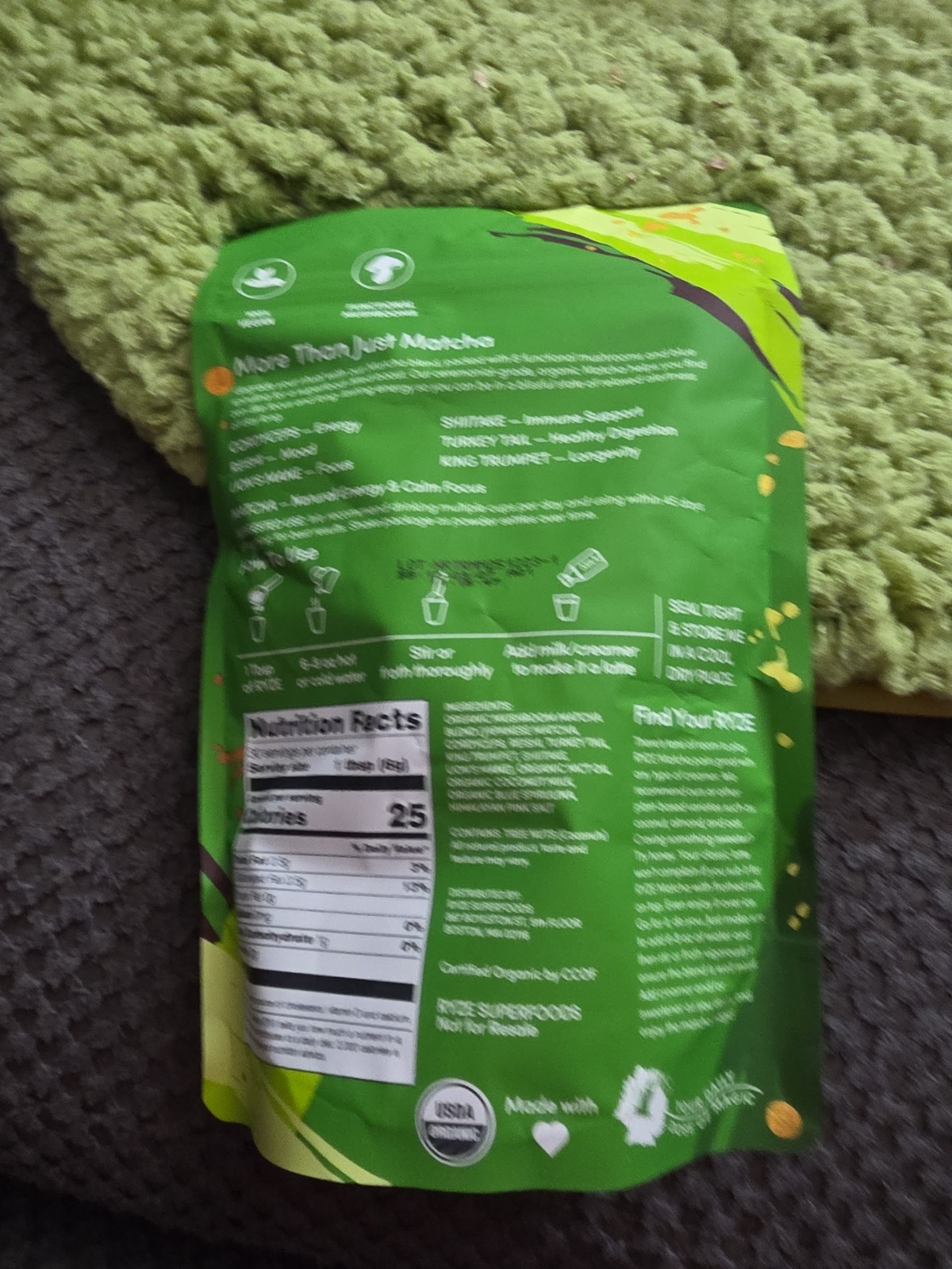 Ryze Organic Mushroom Matcha – 30 Servings Sealed Exp 06/2027