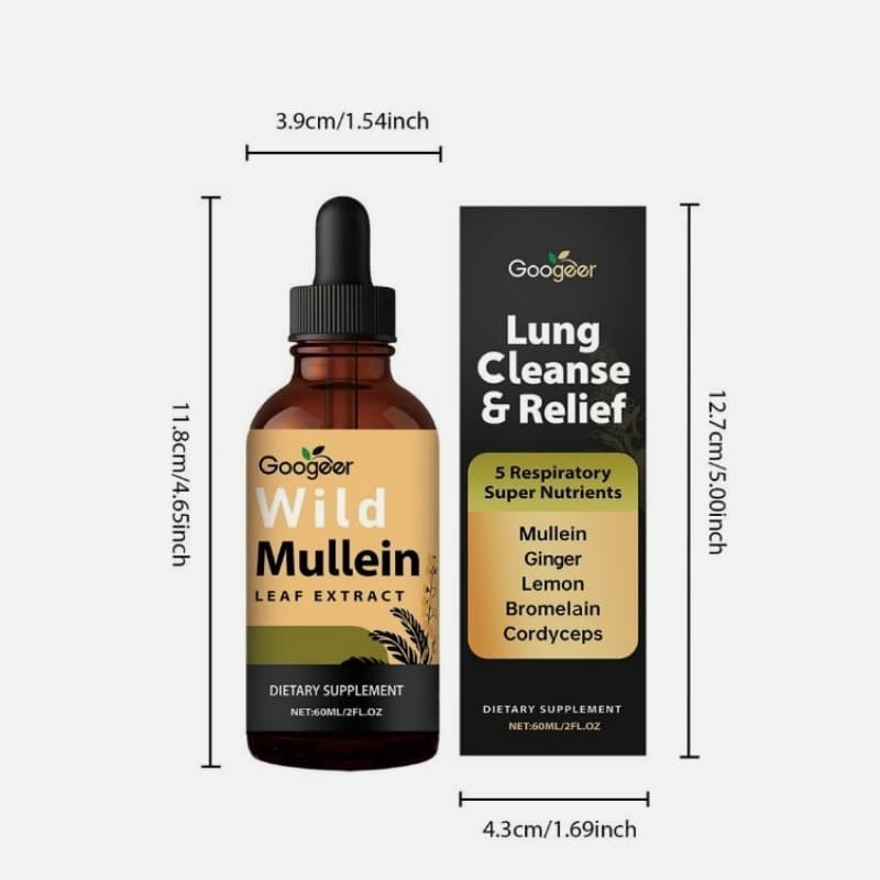 Herbal Leaf Extract Organic for Lung Natural Lung Cleanse Drops Wild Mullein, US
