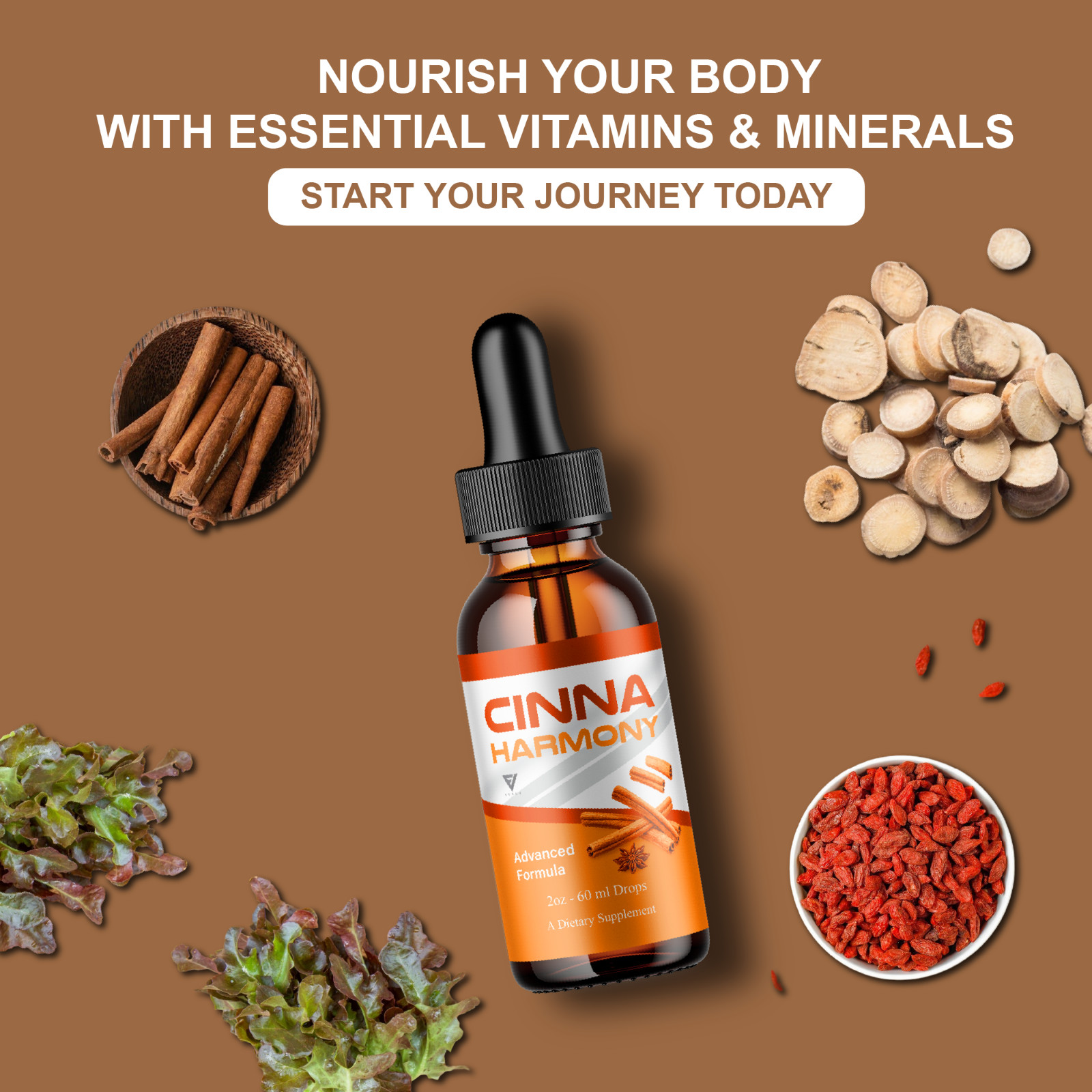 (5 Pack) Cinna Harmony Drops, CinnaHarmony Advanced Formula Supplement (10oz)