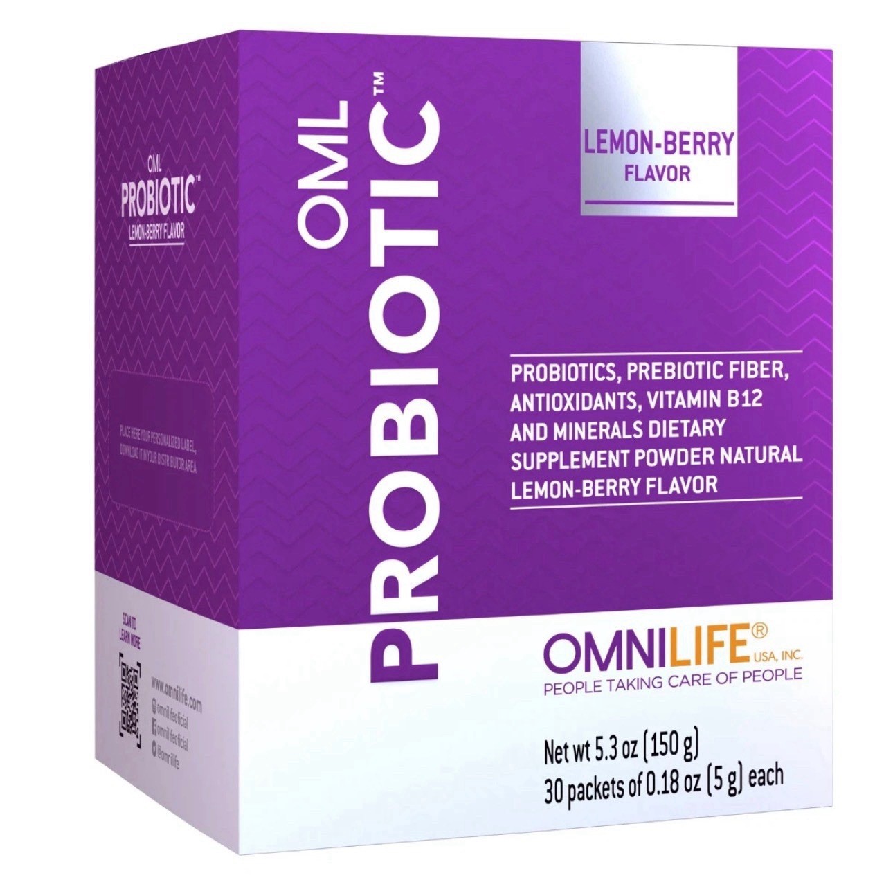 OML PROBIOTICS | Lemon-Berry Flavor Box With 30 Sachets | Digestive Health+ |