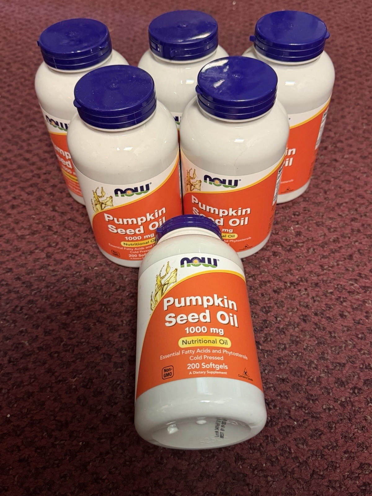 Now Foods – 6x Pumpkin Seed Oil 1000mg Phytosterols 200 Softgels [Exp: 09/2027]