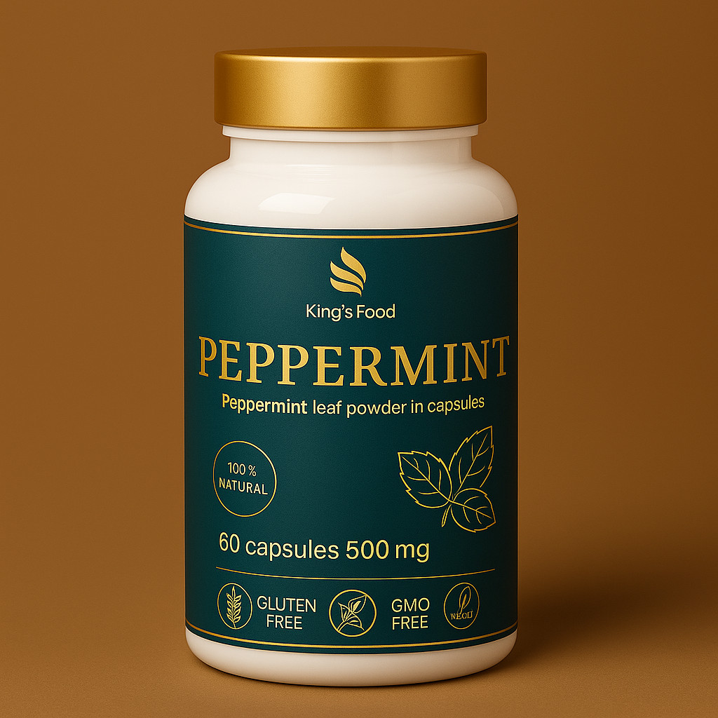Peppermint Capsules – 100% Natural Peppermint Leaf Powder | 500 mg | King’s Food