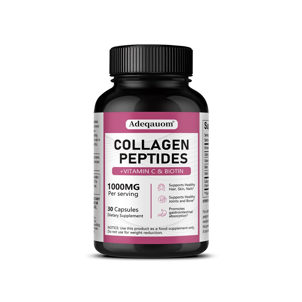 1000mg Collagen Peptides for Healthy Hair Skin Nails,Joint & Gut 30/60/120Caps