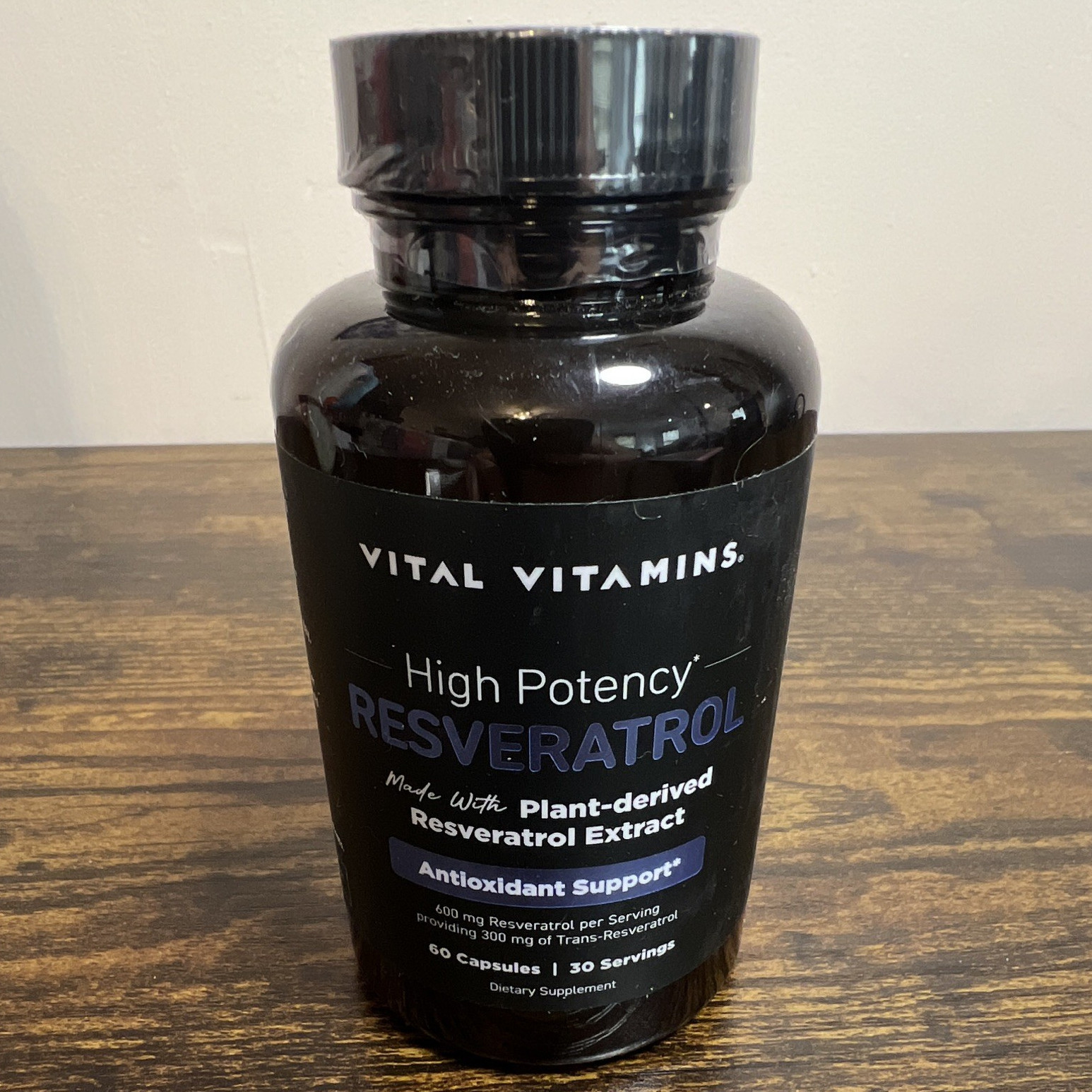 Vital Vitamins Resveratrol 600mg Antioxidant & Heart Health Support 60 Capsules