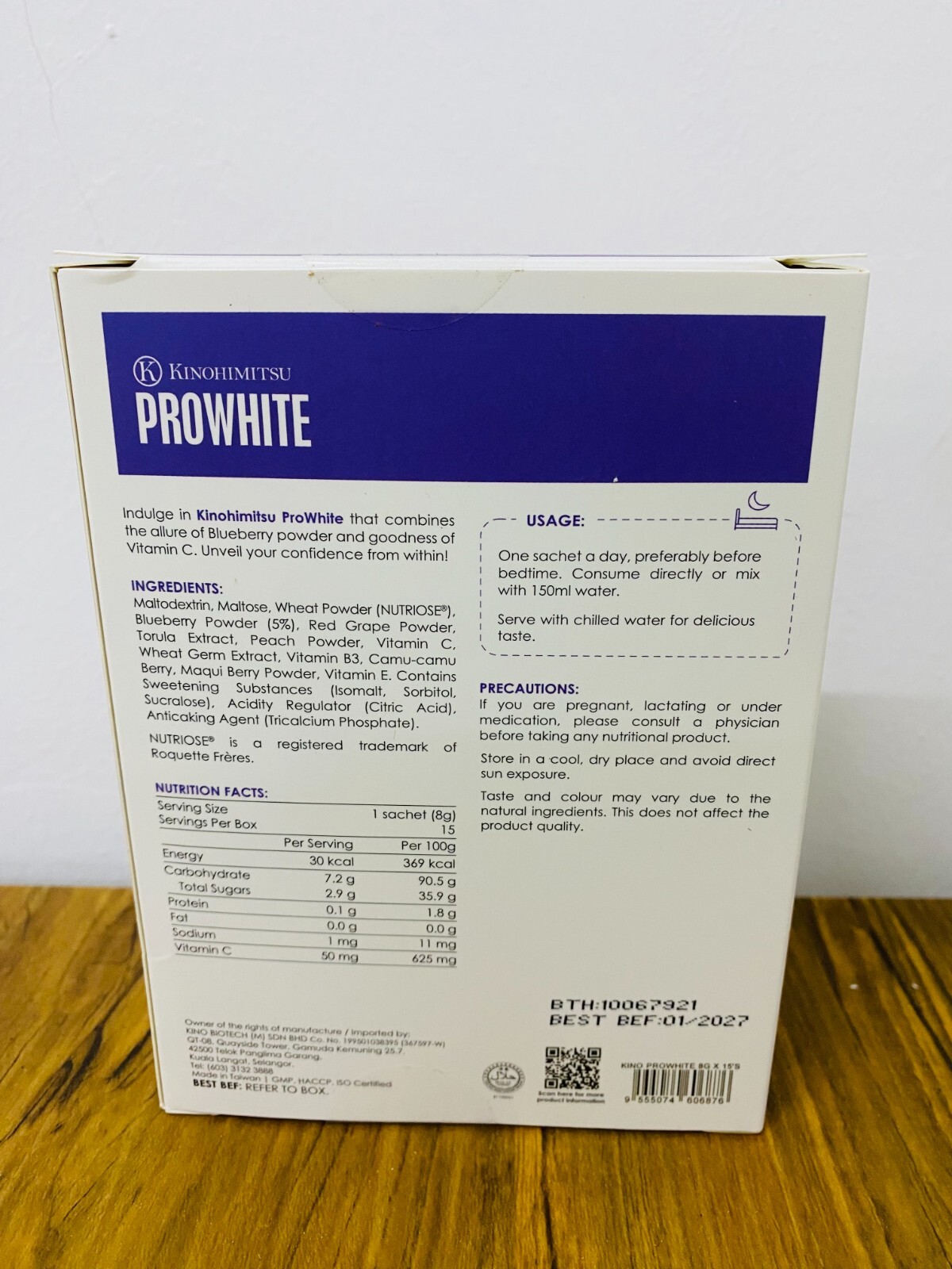 1 Boxes Kinohimitsu ProWhite for Brighten Skin Eliminate Spot 8g x 15 sachets