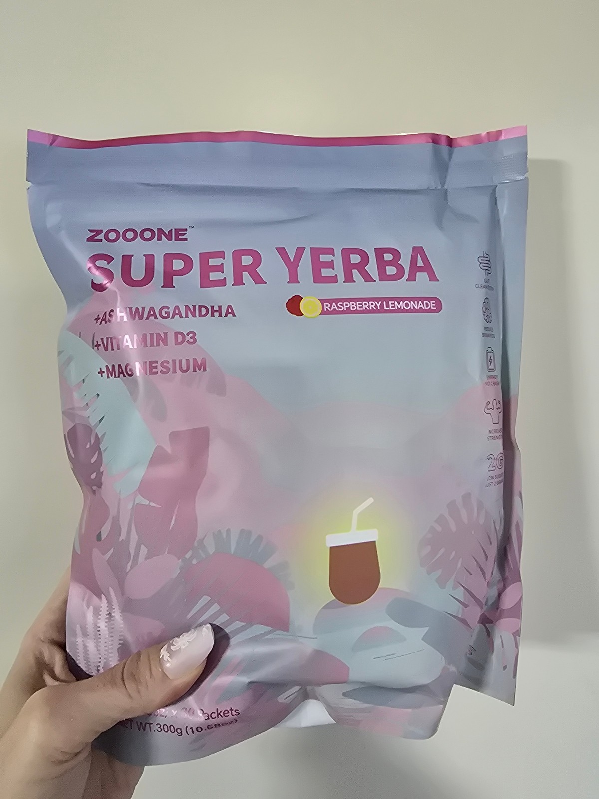 ZOOONE Super Yerba Raspberry Lemonade Powder Supplement Energy Boost