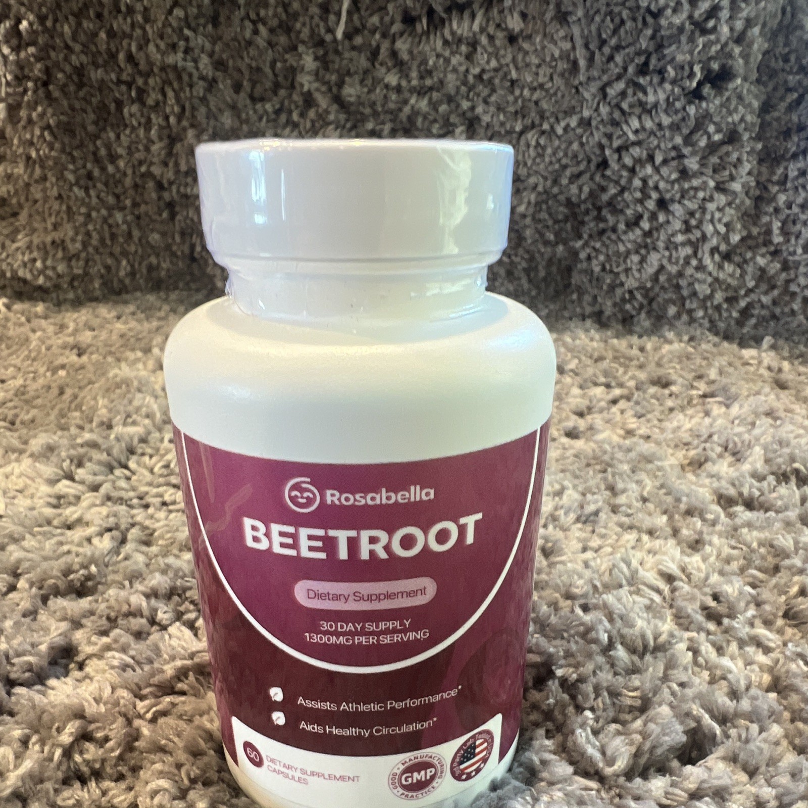 Rosabella Organic Beetroot Dietary Supplement 60 Veggie Capsules 1300mg
