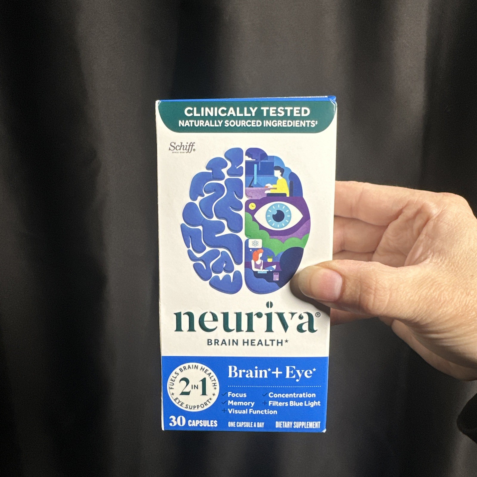 Neuriva Brain+ Eye Brain & Nervous System Memory Support Capsules 30 Count