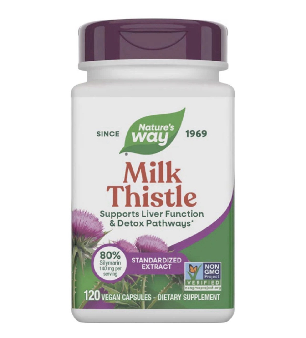 Nature’s Way Milk Thistle Extract Vegan Non-GMO 120 Cap Liver Health SHIPS FREE