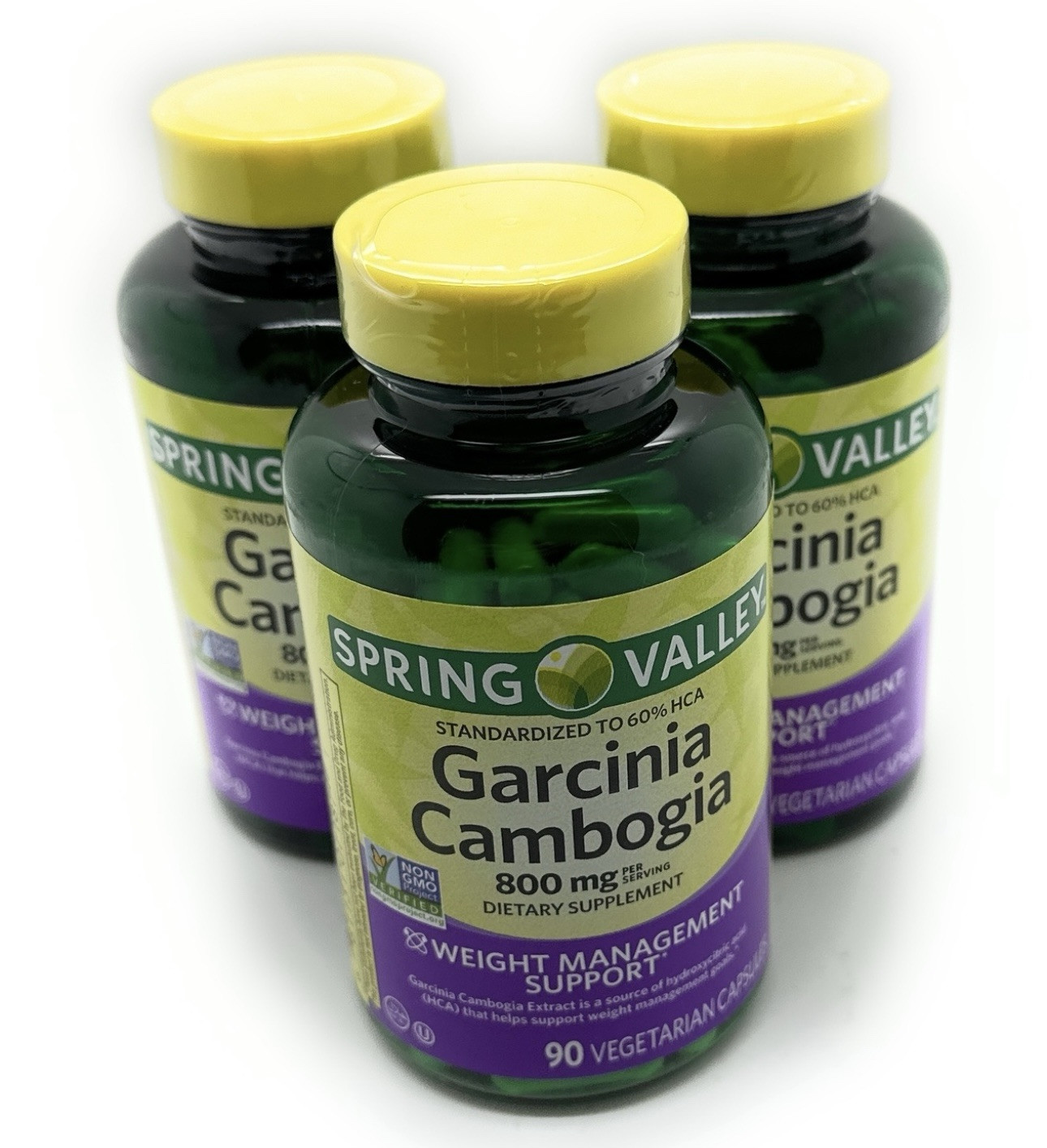 3 Bottles of Spring Valley Garcinia Cambogia 90ct Each bottle. Plus 7 Day Cont