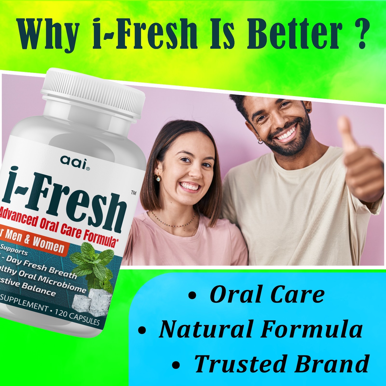 Bad Breath Freshener, Dental Probiotics Capsules Advanced Oral Care Fresh Breath