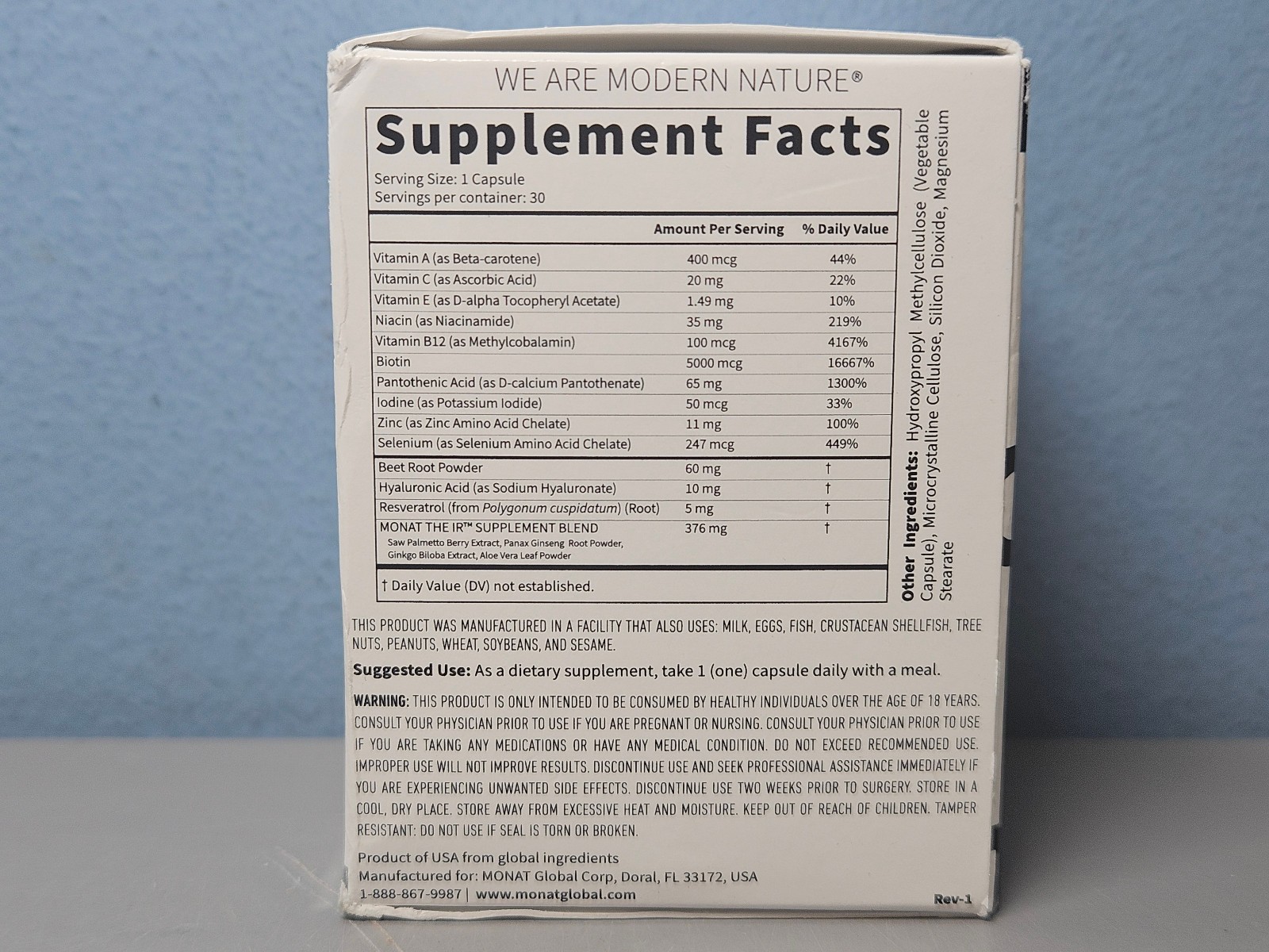 Monat The IR Supplement 30 Vegan Capsules – New & Sealed! Exp 1/2028