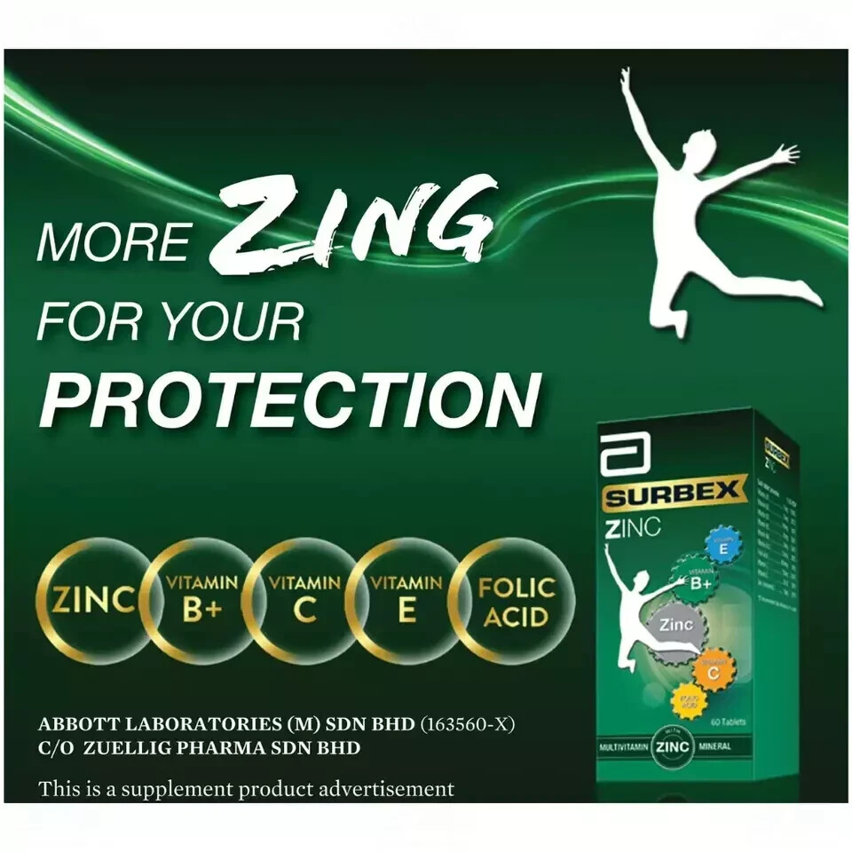 Surbex Zinc B Plus High Strength Vitamin B Improve Stamina Anti-Stress 60’s (X2)