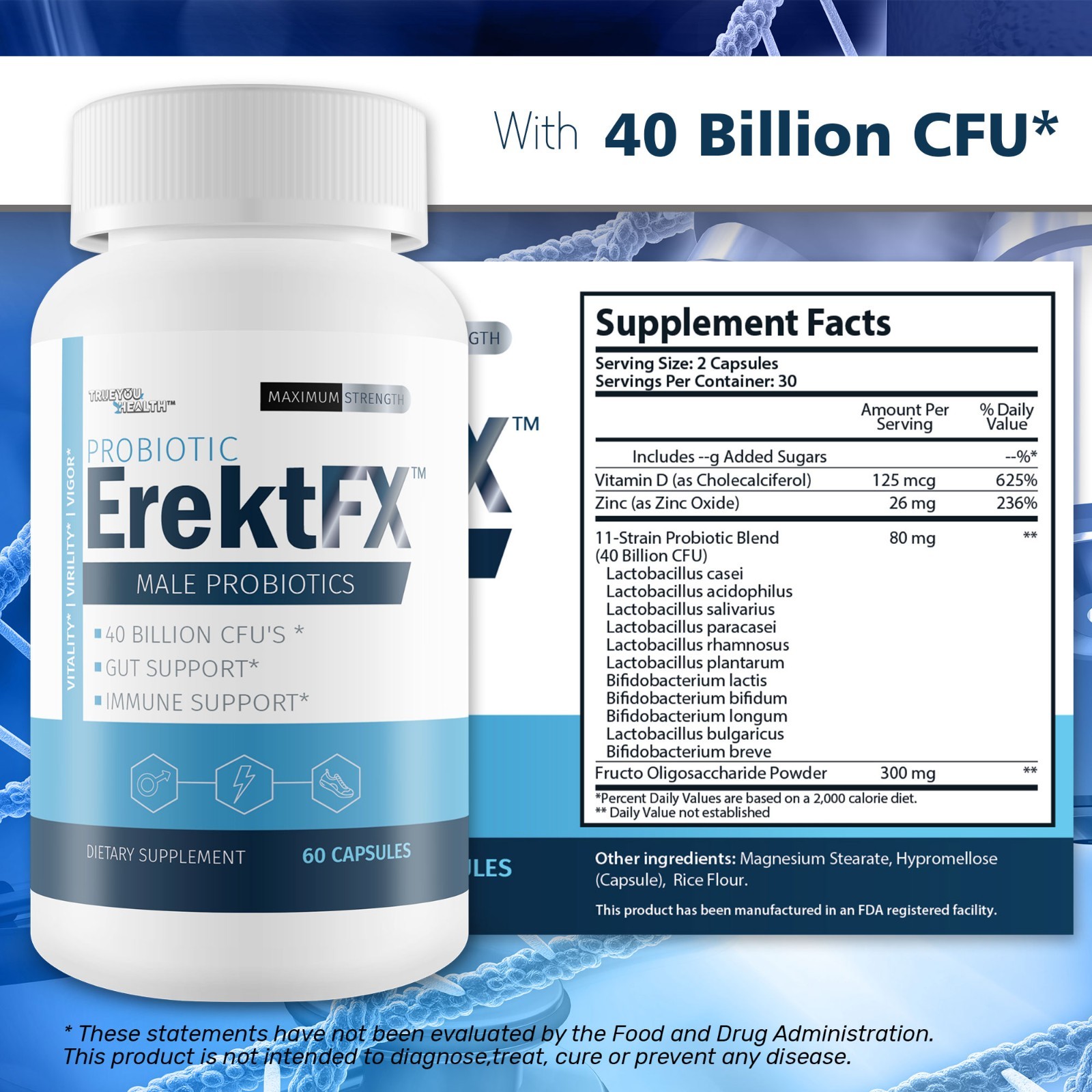 Probiotic ErektFx – Male Probiotics – Lift Your Gut Health to Support You