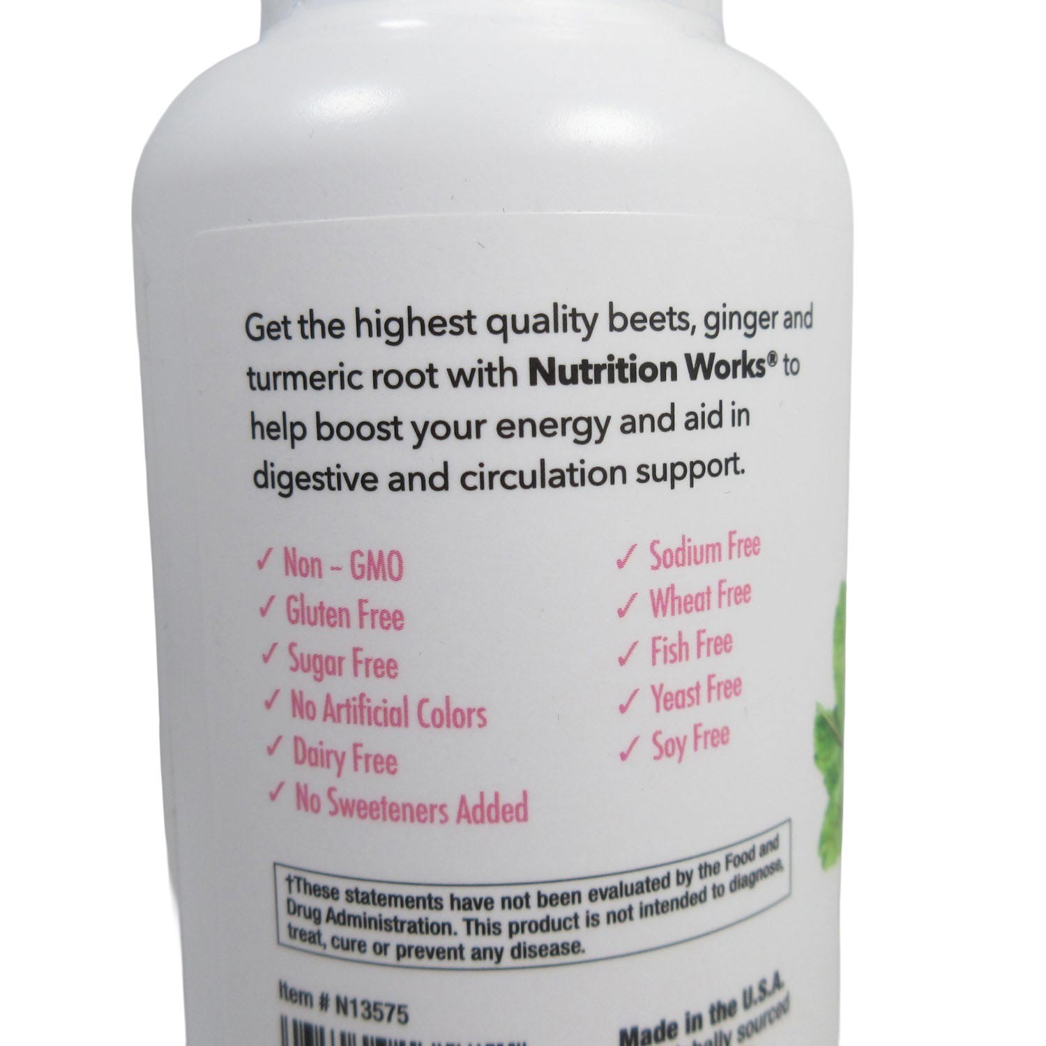 Nutrition Works Beets with Turmeric & Ginger 300mg Circulation Superfood 90 Tabs