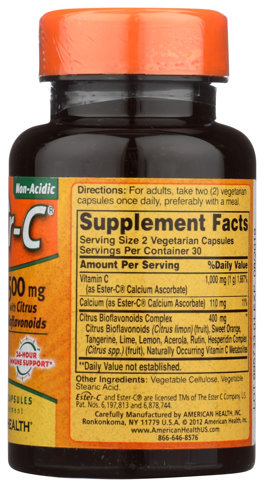 Ester-C 500 Mg With Citrus Bioflavonoids 60 Capsules American Health 1 Pack