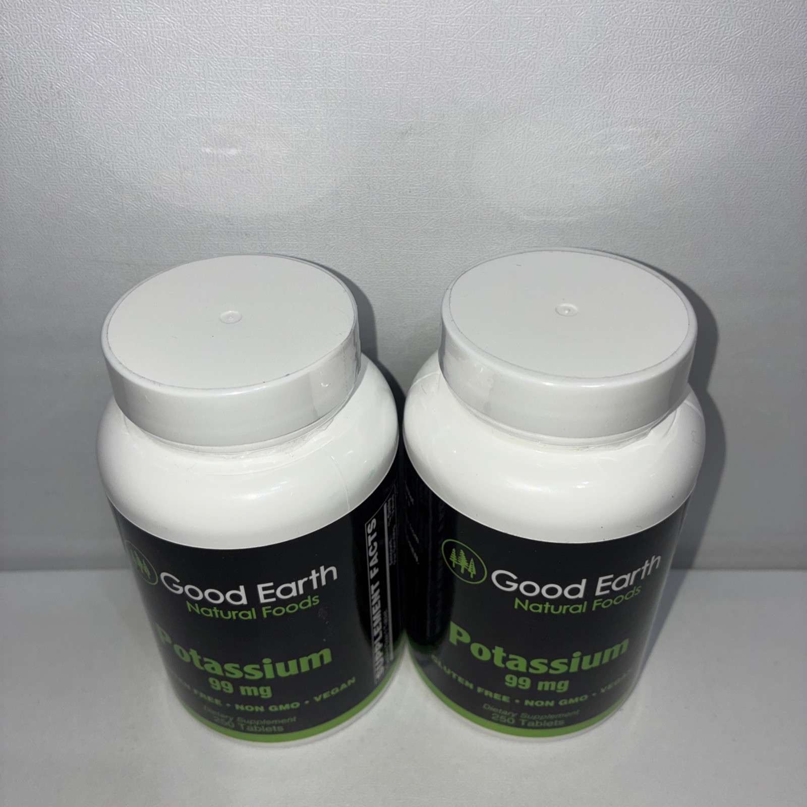 Lot Of 2- Potassium 99 MG, 250 Tablets Per Bottle: Exp 07/2027