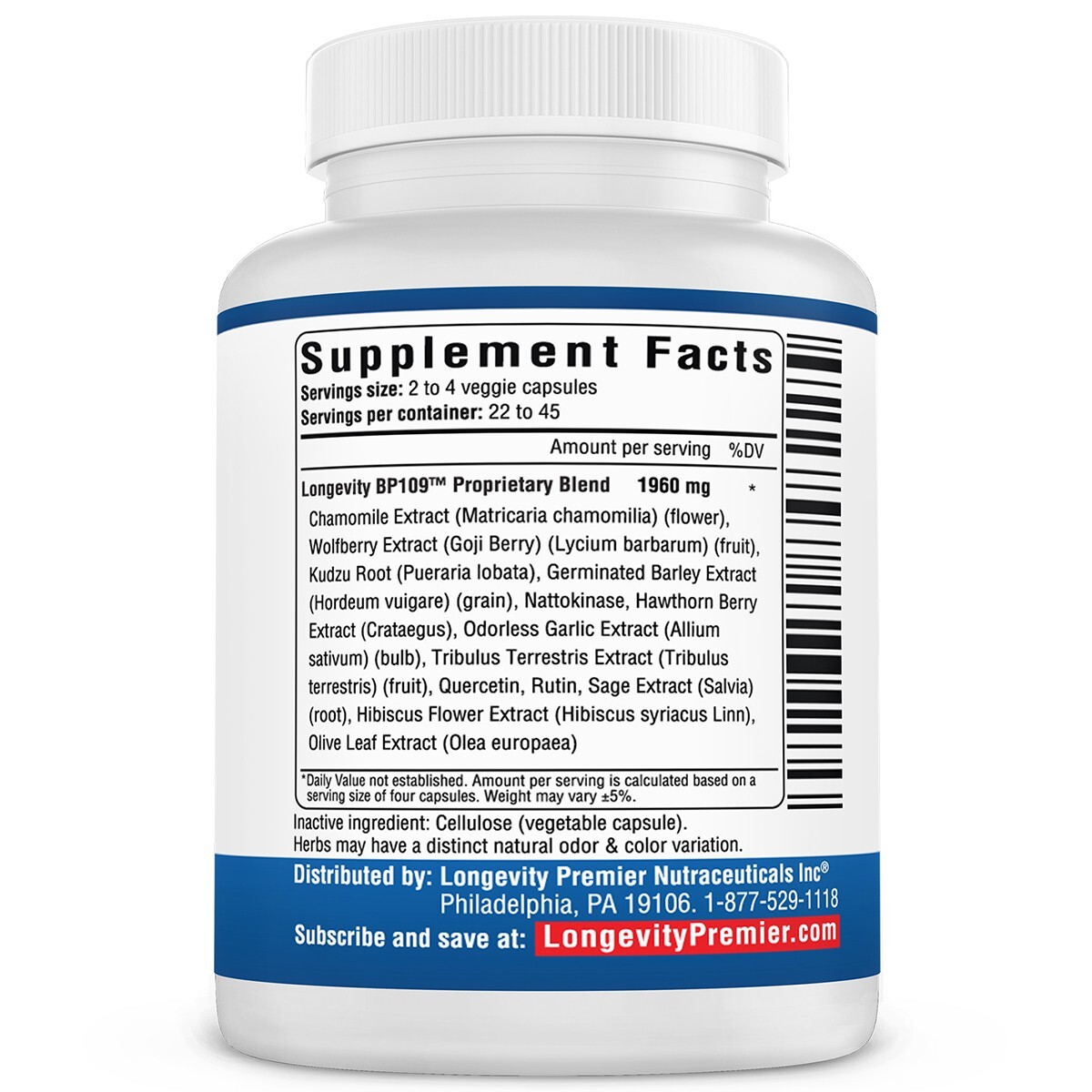 Longevity Blood Pressure Formula – Clinically formulated – With Hawthorn & 12