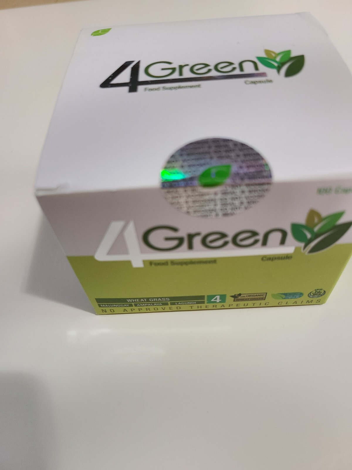 4 Green Organic Wheat Grass Food Supplement 100 Capsule by JC Premiere