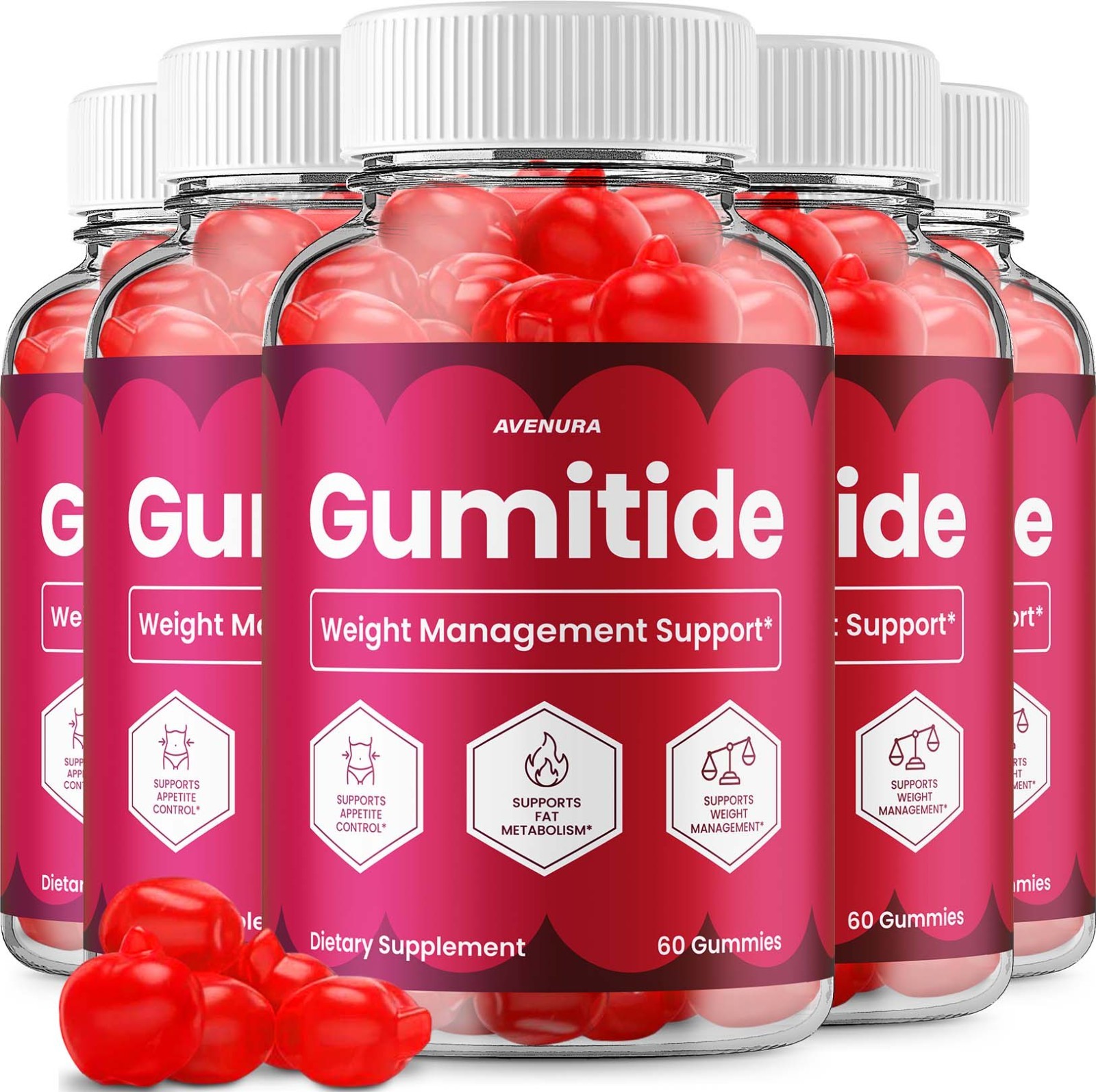 (5 Pack) Gumitide ACV Gummy – Natural Ingredients for Overall Wellness Support