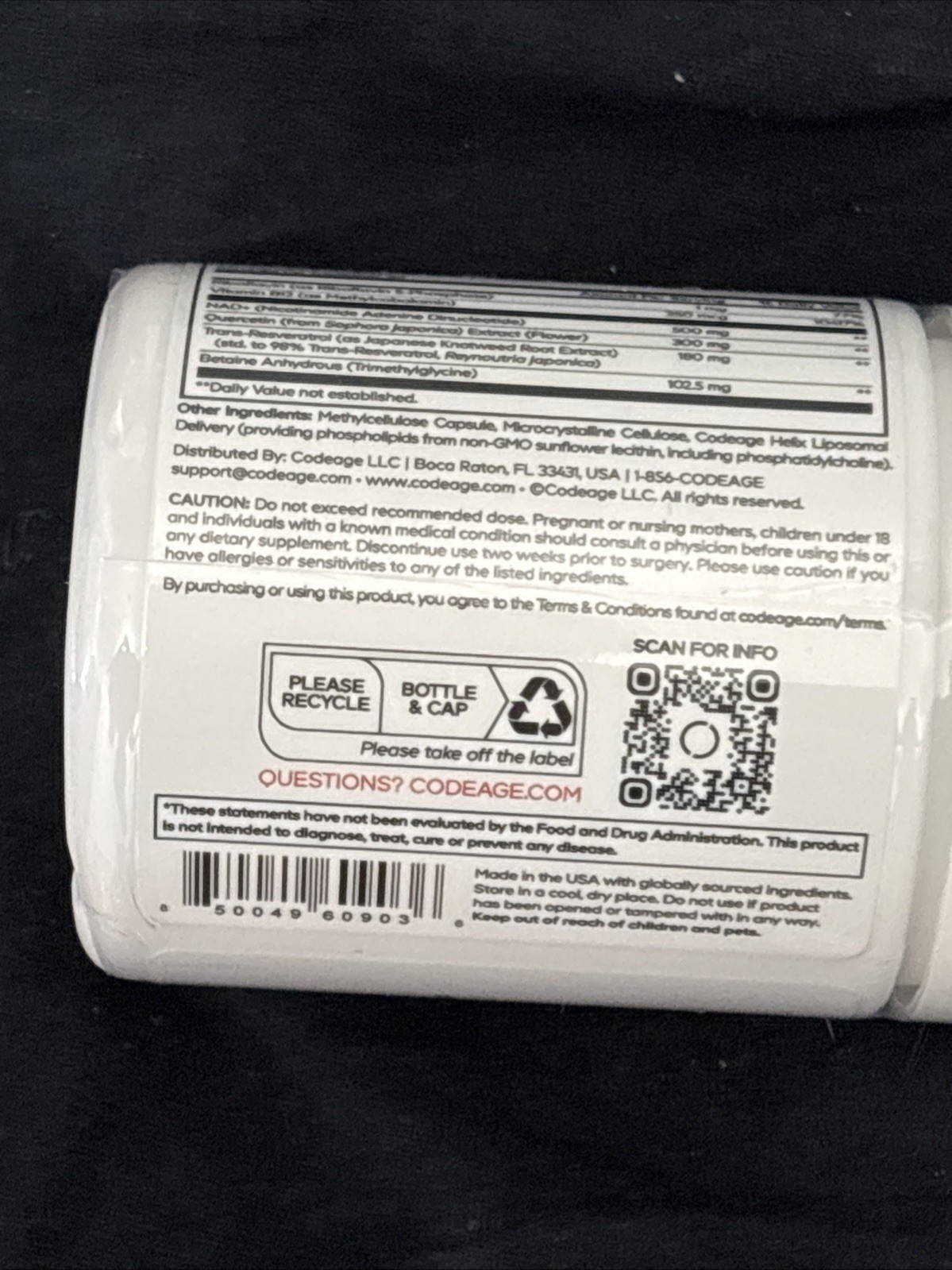 Sport Liposomal NAD+ ULTRA 90 Vegetable Capsules Exp 03/2028 New Sealed Codeage