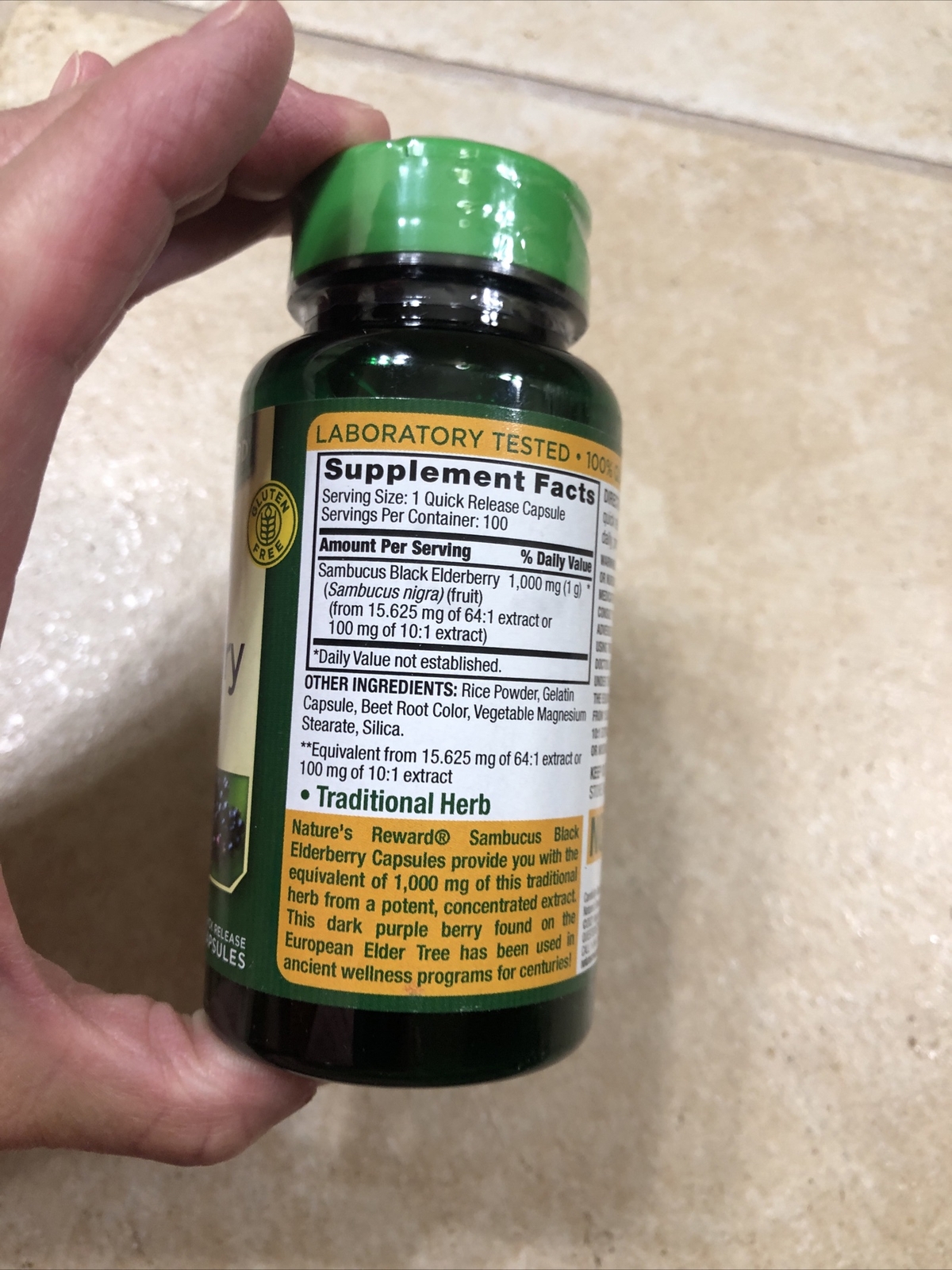Sambucus Black Elderberry 1000 mg – 100 Capsules –