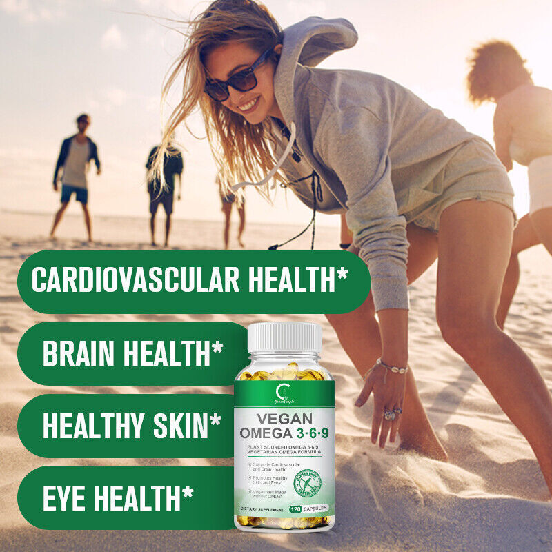 1360mg Omega 3 6 9 Vegan Capsules High Strength Fatty Acids Immune Support